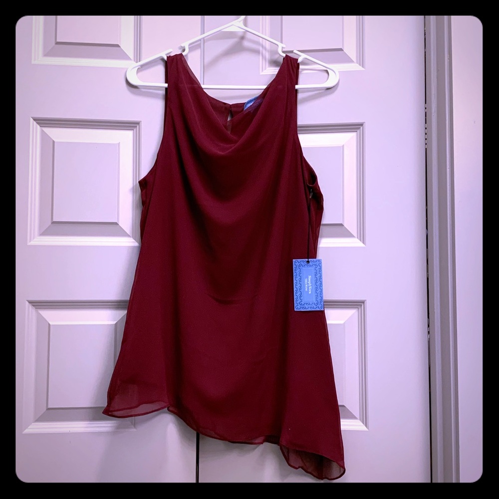 NWT Simply Vera by Vera Wang Maroon Top, Size L